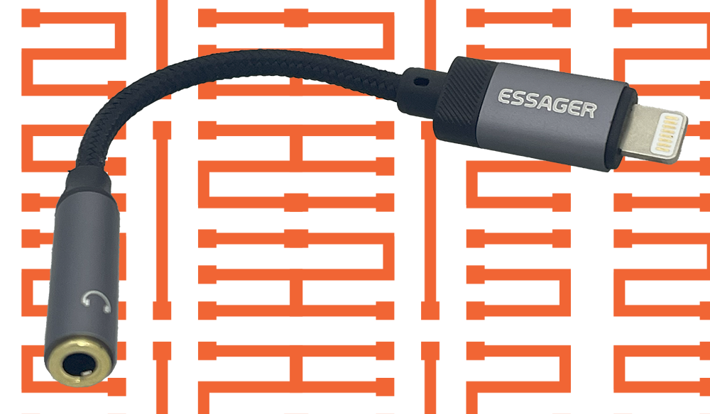 ESSAGER LIGHTNING TO 3.5 AUX FEMALE CONNECTOR