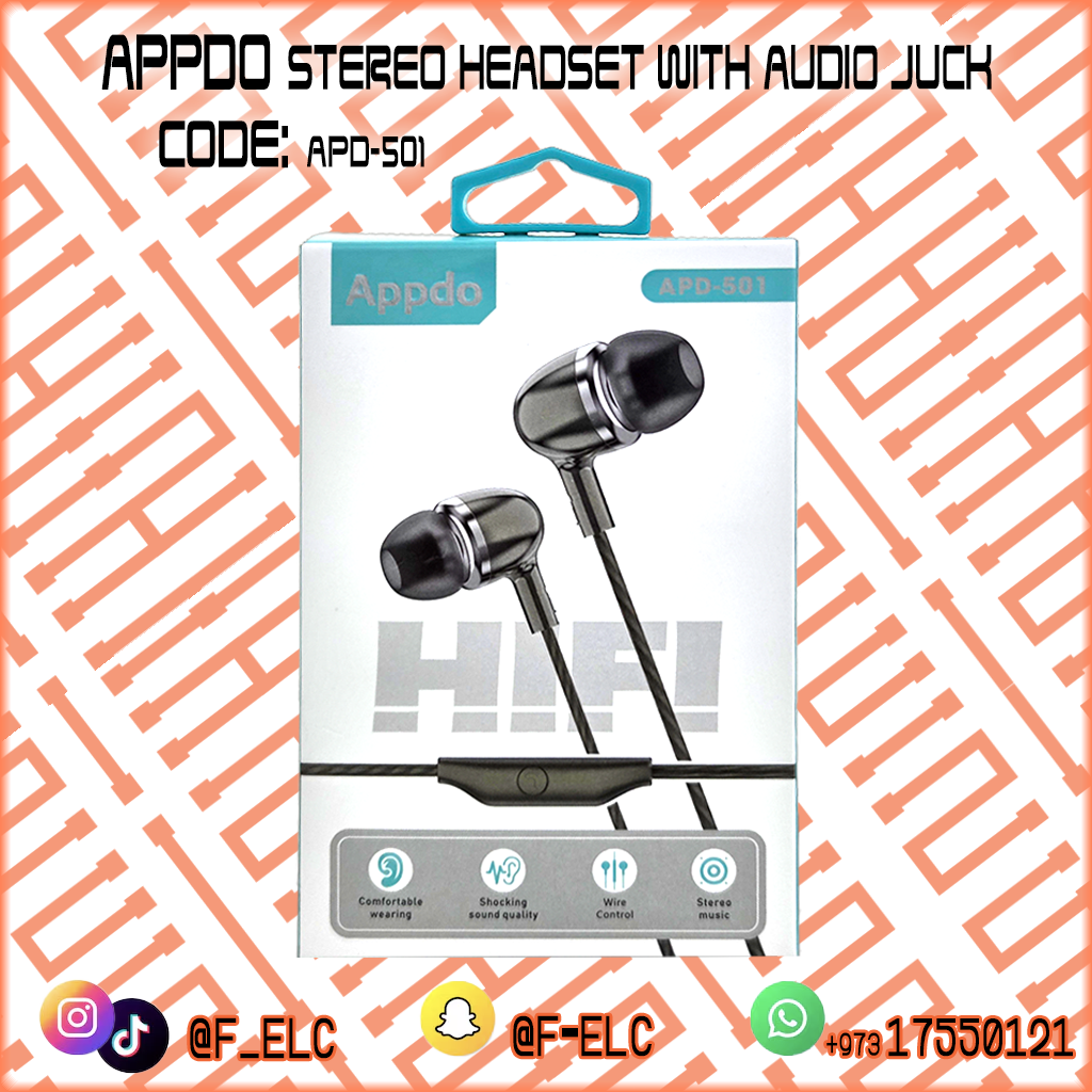 APPDO STEREO HEADSET WITH AUDIO JUCK