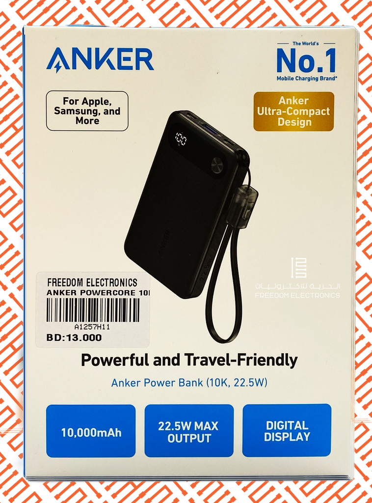 ANKER POWERCORE 10K 10000MAH 22.5W POWE RBANK WITH DISPLAY A1257H11