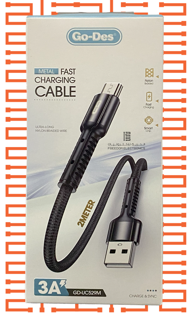 GO-DES METAL FAST CHARGING CABLE MICRO USB