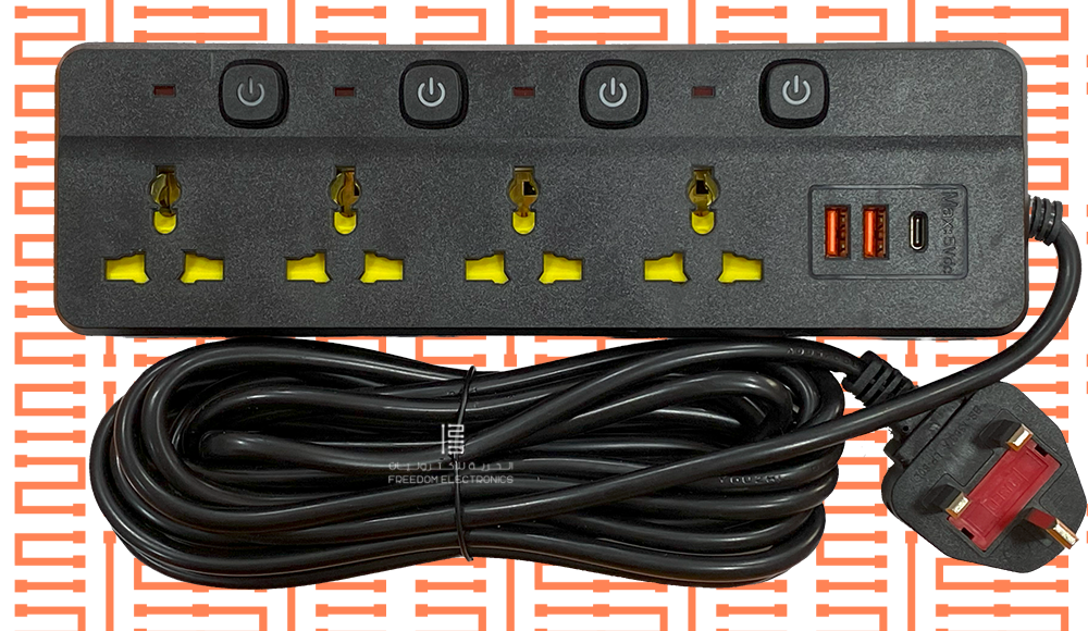 A94 SAFETY POWER SOCKET [4SOCKET'S][2USB][1PD][5M]