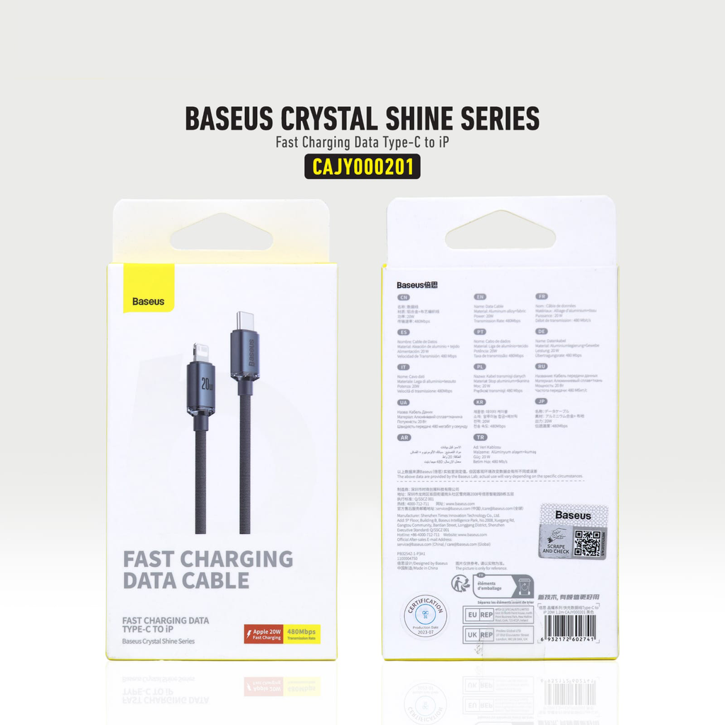 BASEUS 1.2M PD LIGHTNING CABLE