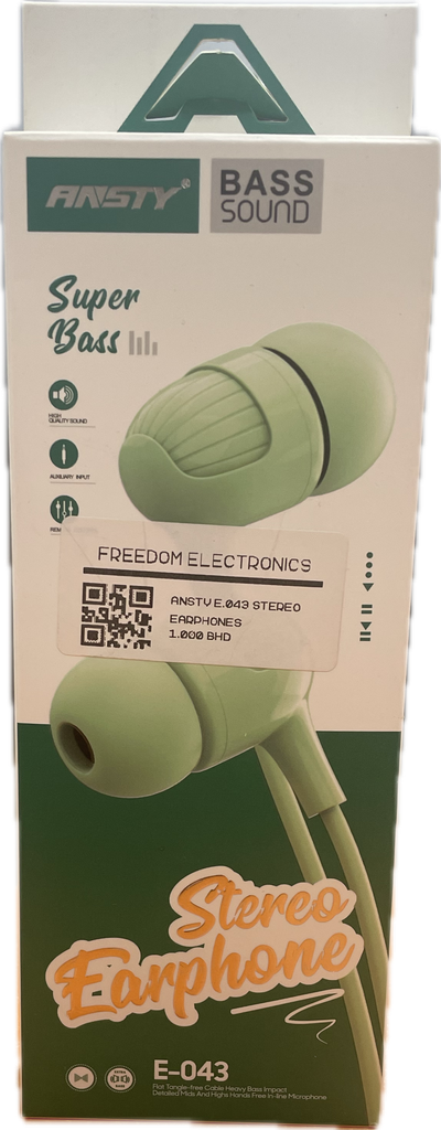 ANSTY E-043 STEREO EARPHONES 