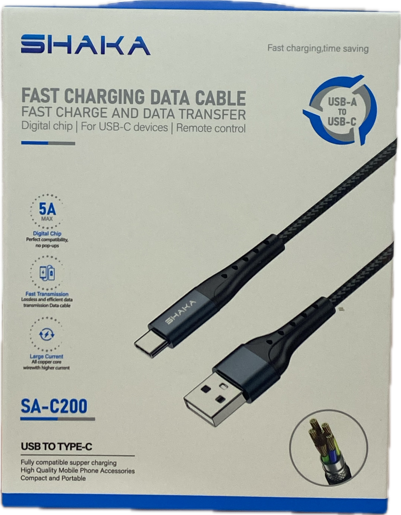 SHAKA SA-C200C TYPE-C FAST CHARGING DATA CABLE