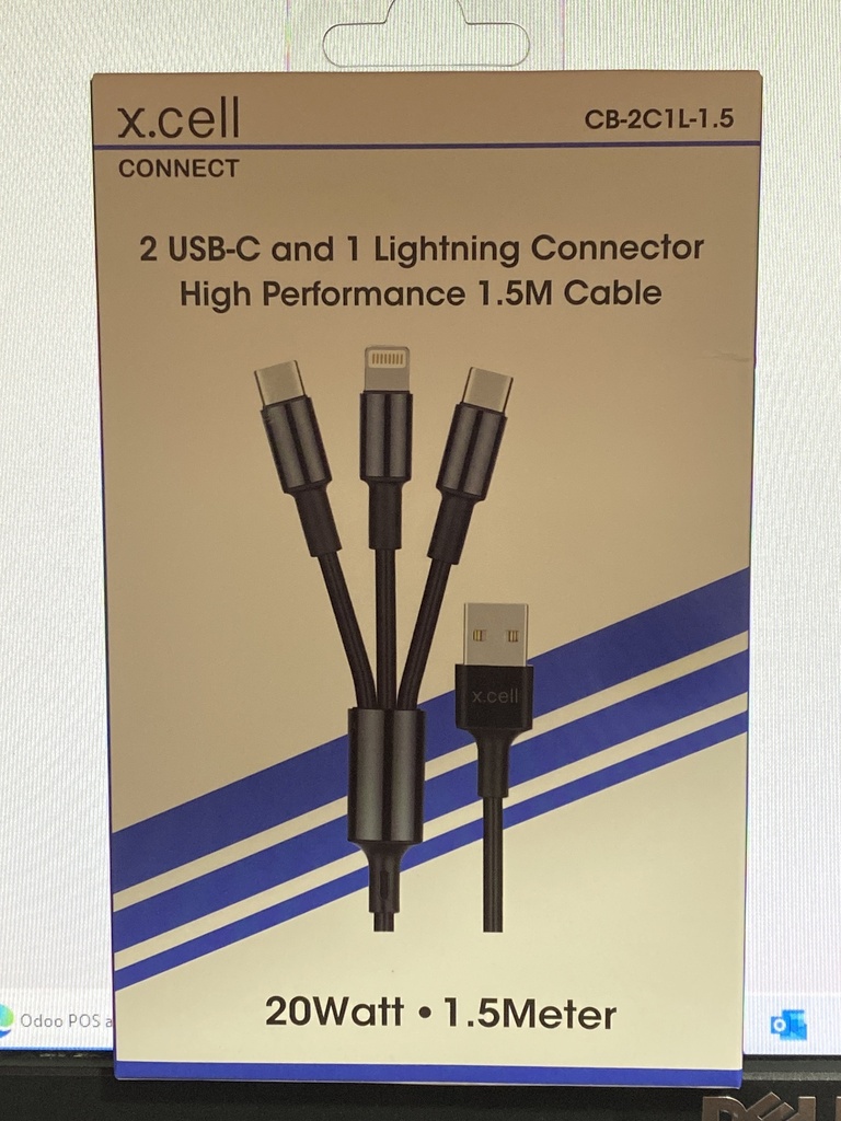 X.CELL CB-2C1L-1.5 USB-C AND LIGHTNING CONNECTOR HIGH PERFORMANCE M CABLE