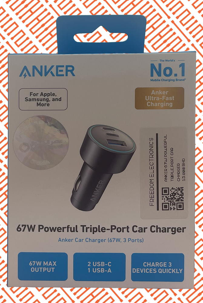 ANKER 67W POWERFUL TRIPLE-PORT CAR CHARGER