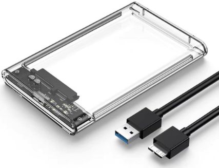 2.5'' External Hard Drive Enclosure  USB 3.0 to SATA III Tool-Free Clear  Hard Disk Case for 2.5 inch 7mm 9.5mm  SATA HDD SSD Max 6TB Support UASP  (2139U3)