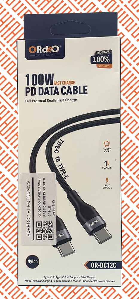 ORDEO PD TYPE-C 100W FAST CHARGING PD DATA CABLE
