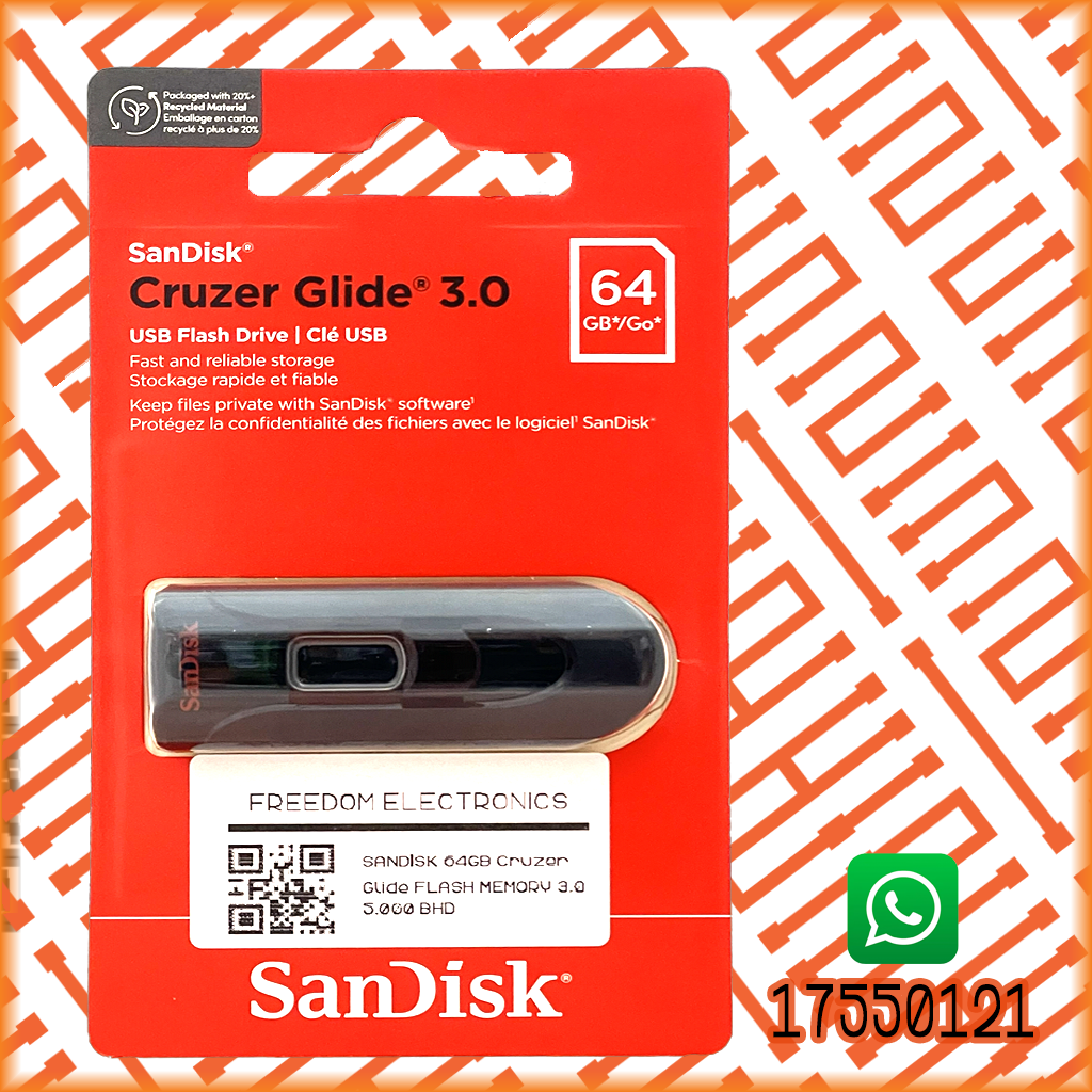 SANDISK 64GB Cruzer Glide FLASH MEMORY 3.0