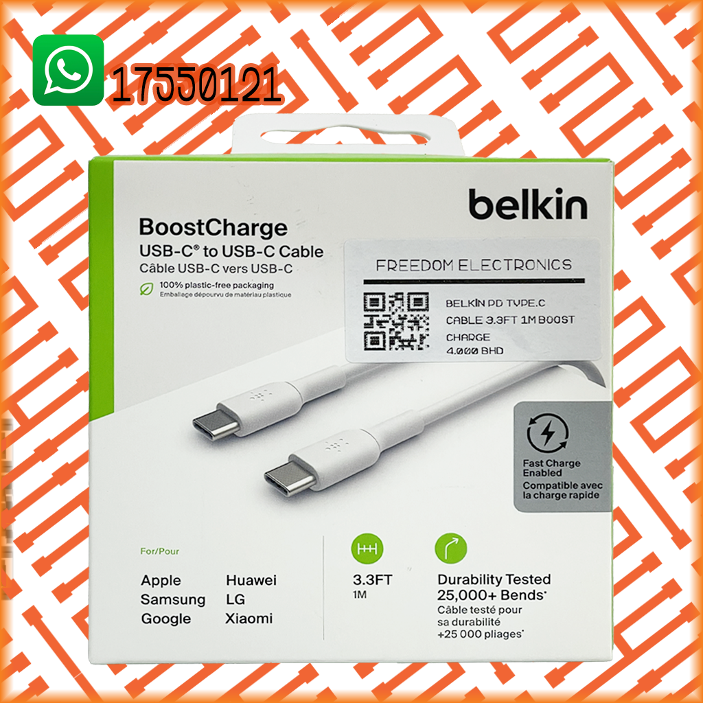 BELKIN PD TYPE-C CABLE 3.3FT 1M BOOST CHARGE