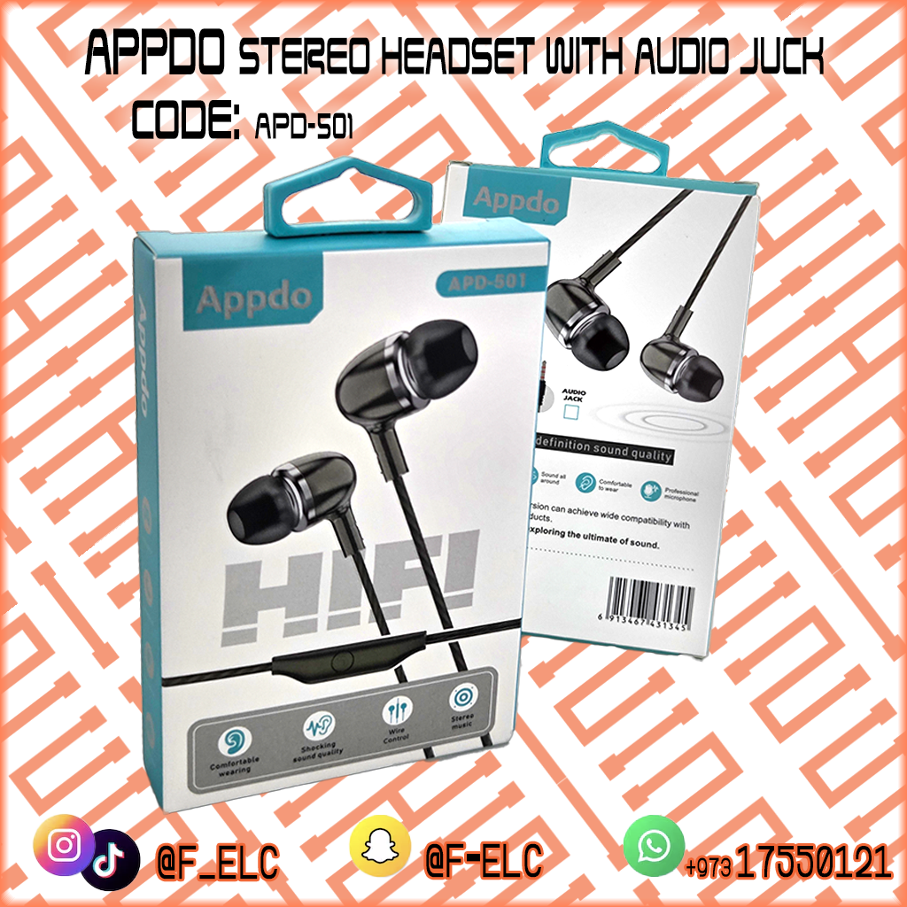 APPDO STEREO HEADSET WITH AUDIO JUCK