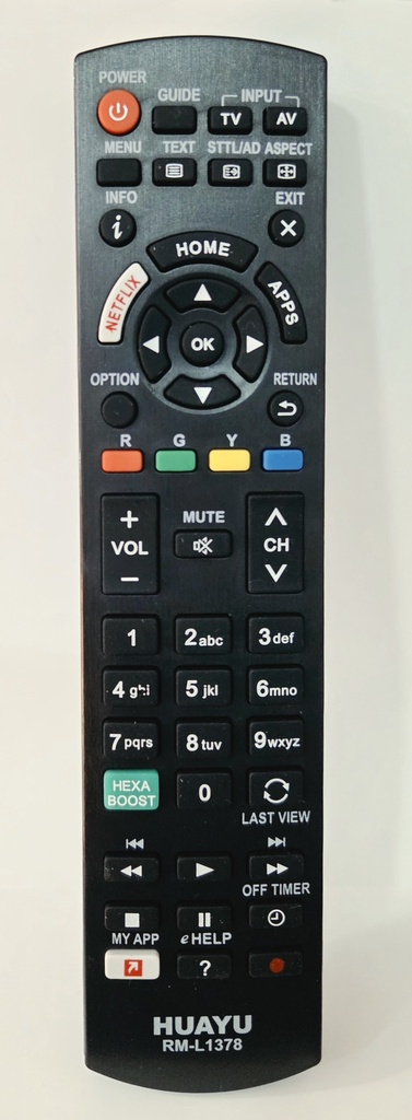 HUAYU RM-L1378 PANASONIC UNIVERSAL TV REMOTE