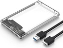 2.5'' External Hard Drive Enclosure  USB 3.0 to SATA III Tool-Free Clear  Hard Disk Case for 2.5 inch 7mm 9.5mm  SATA HDD SSD Max 6TB Support UASP  (2139U3)