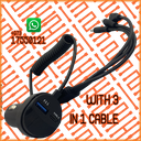 KC-08 3 IN 1 CAR CHARGER WITH LED